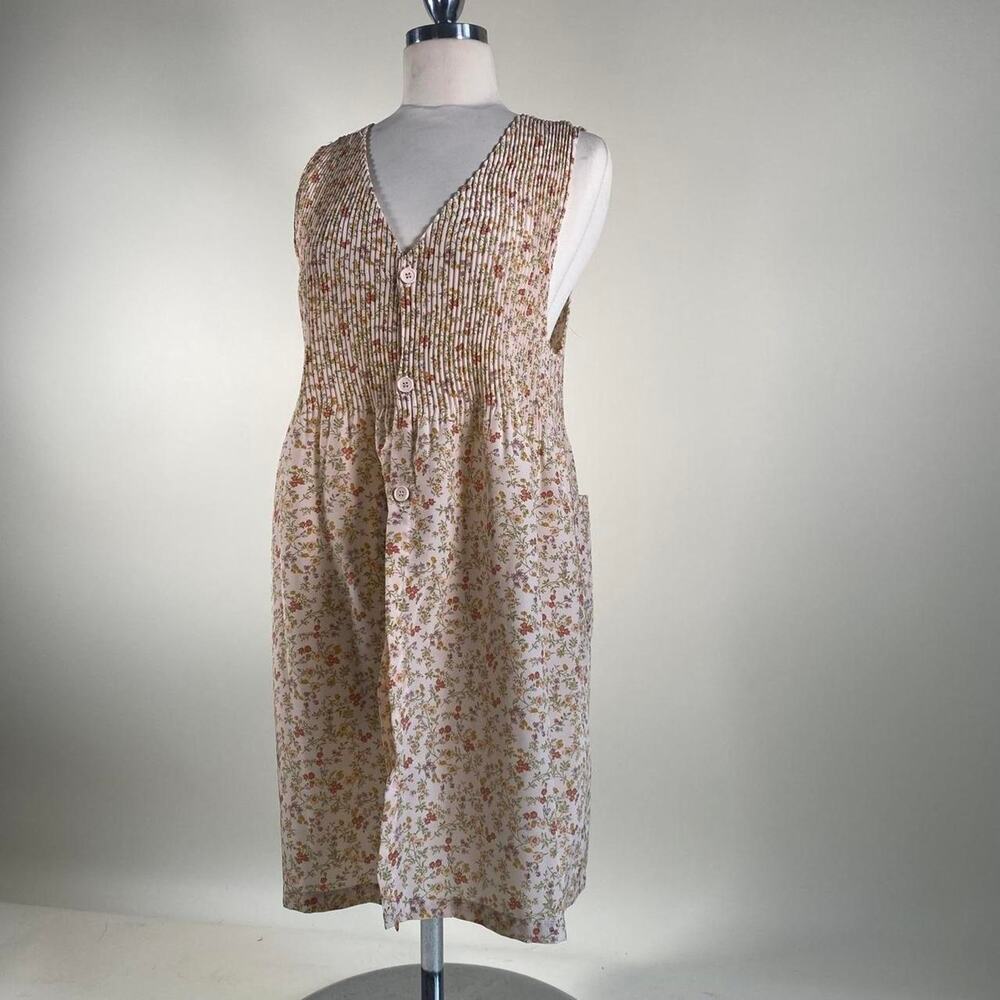 Vintage cottagecore brown floral babydoll  dress